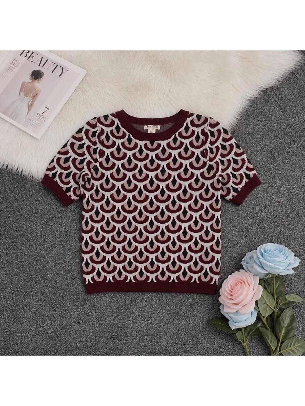 Christian Siriano New York Geometric Knit Sweater Top – Size Medium